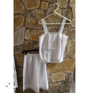 Vintage White Deena Lawn Skirt & Cami Set